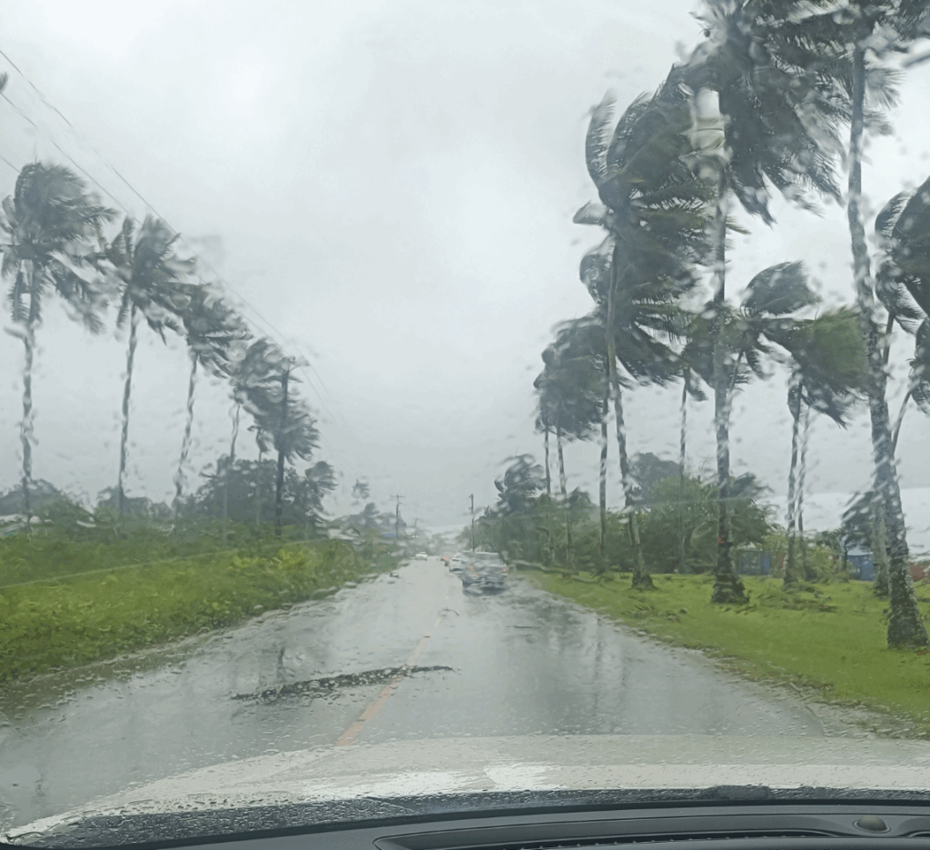 Near-typhoon conditions in the Republic of the Marshall Islands affecting solar installation safety